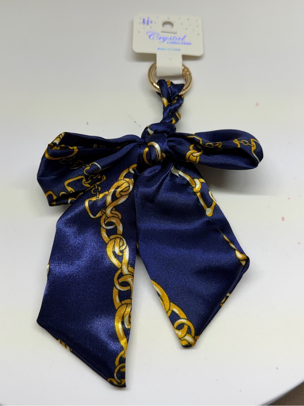 Navy Bow Keychain
